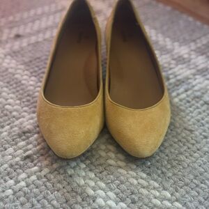 Elegant Mustard Suede Wedges